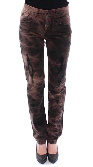 Elegant Brown Cotton Trousers